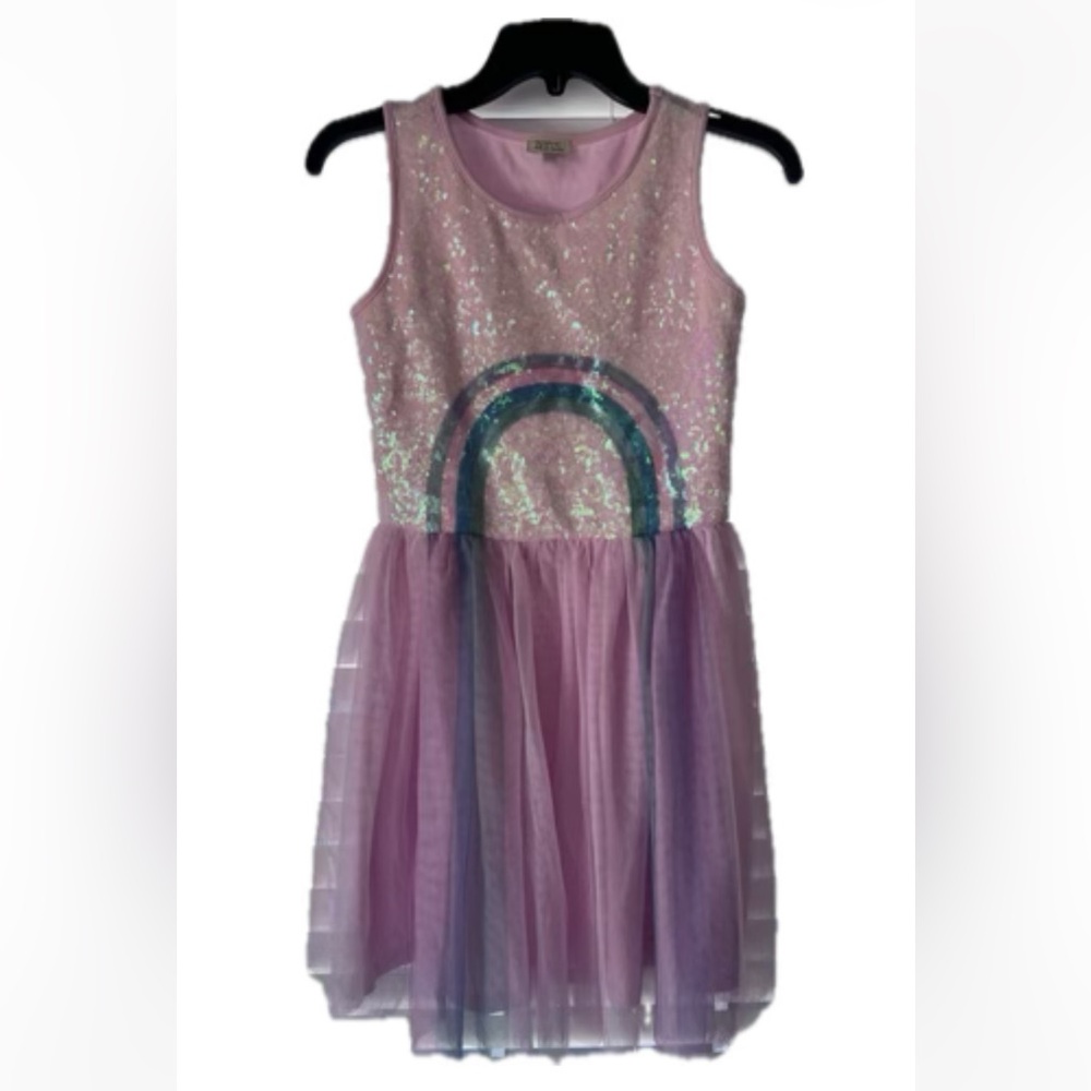 Zhenzi Sparkling Pink and Blue Kids Dress